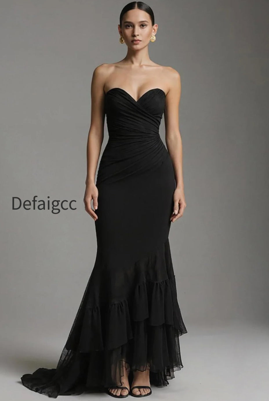 black-sweetheart-ruched-mermaid-ruffled-long-formal-dress