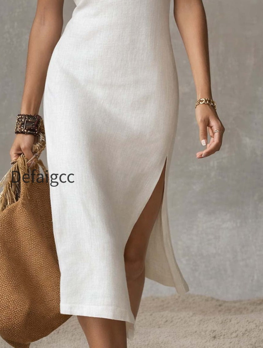 stand-collar-split-hem-cotton-and-linen-midi-dress-4h07