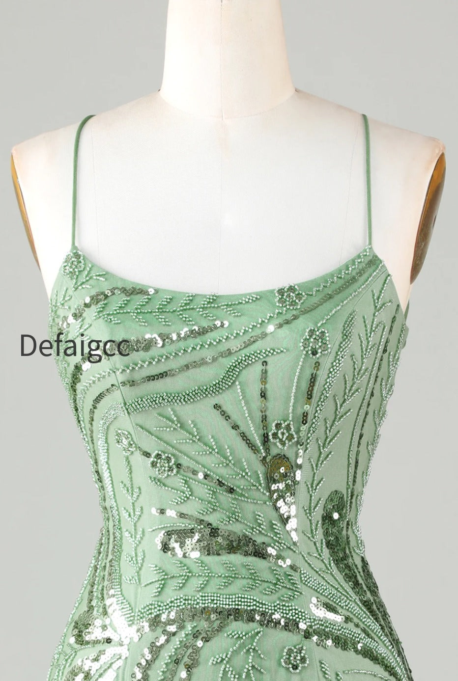 green-spaghetti-straps-tight-glitter-homecoming-dress-with-beaded