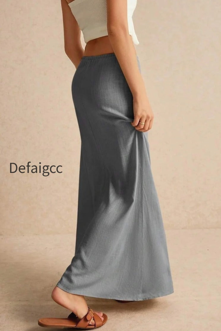 solid-drawstring-maxi-skirt