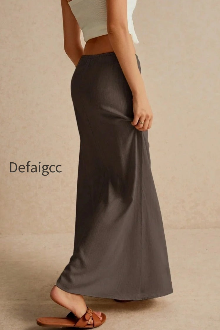 solid-drawstring-maxi-skirt