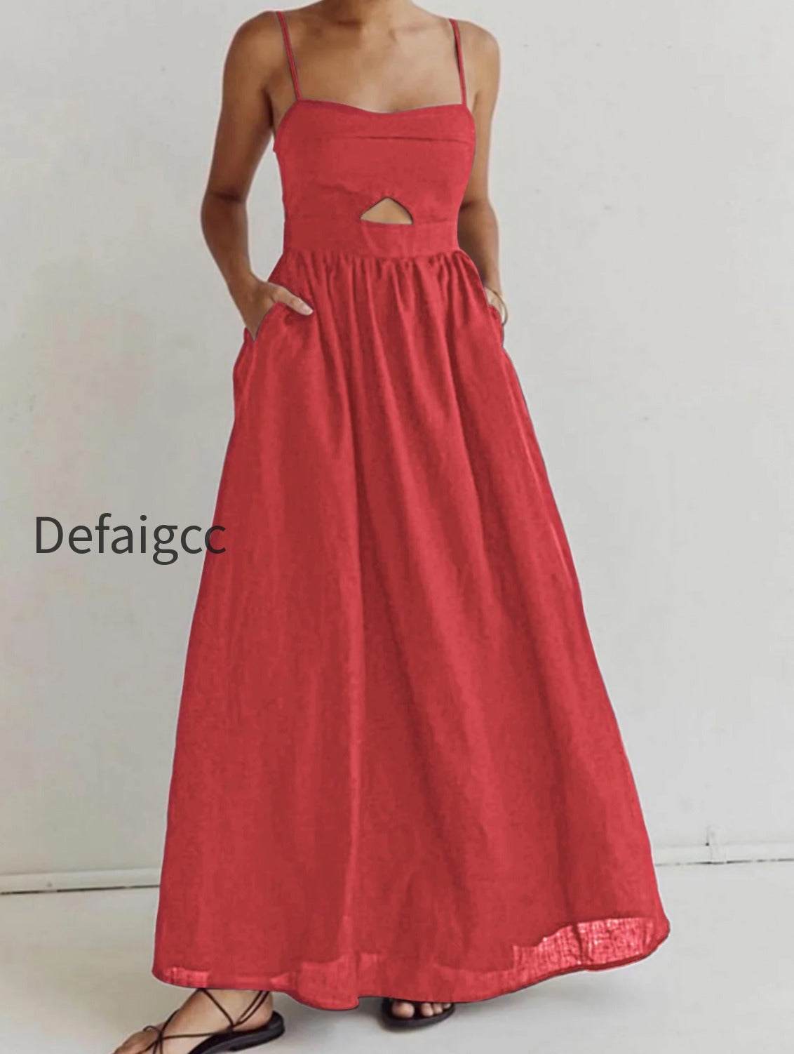 cotton-sleeveless-pockets-cutout-long-dress