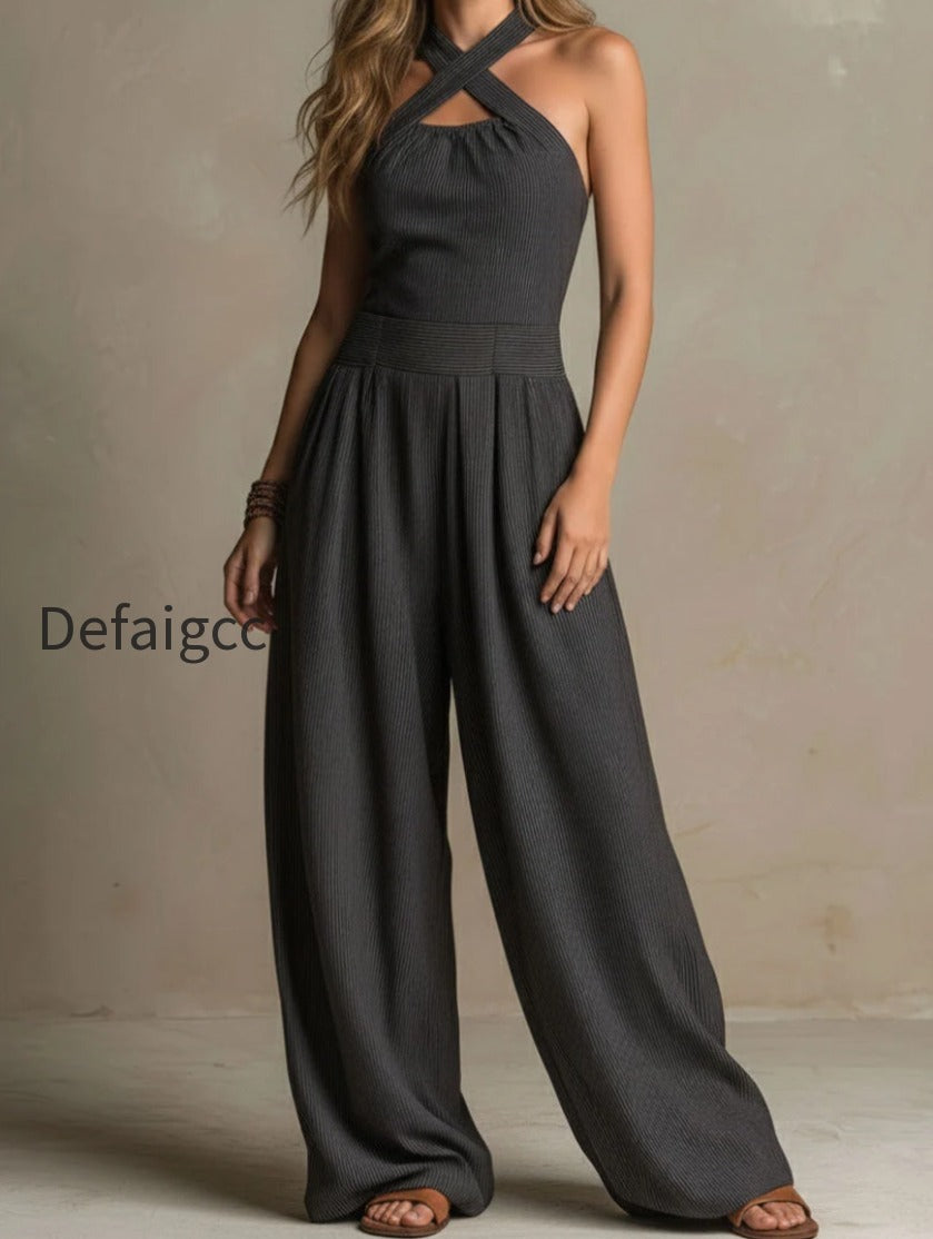 boho-charcoal-crisscross-halter-pinstripe-wide-leg-jumpsuit