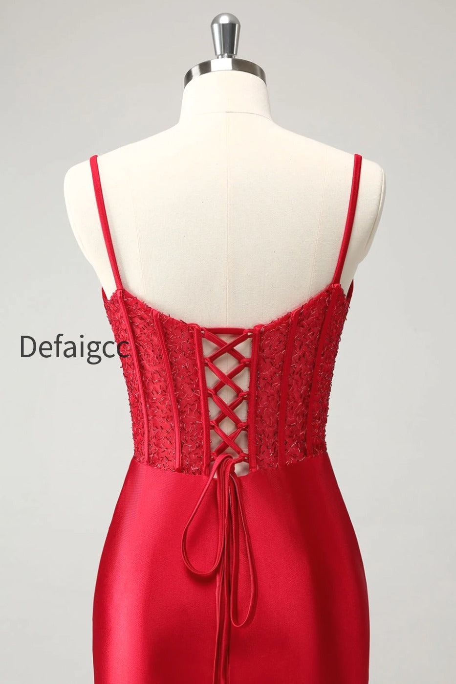 golden-spaghetti-straps-bodycon-corset-satin-homecoming-dress-with-slit