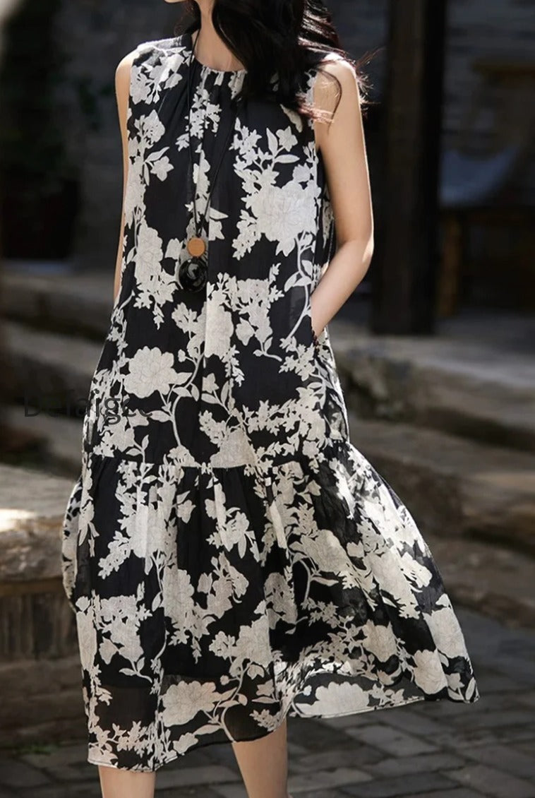ramie-floral-tiered-sleeveless-trapeze-midi-dress