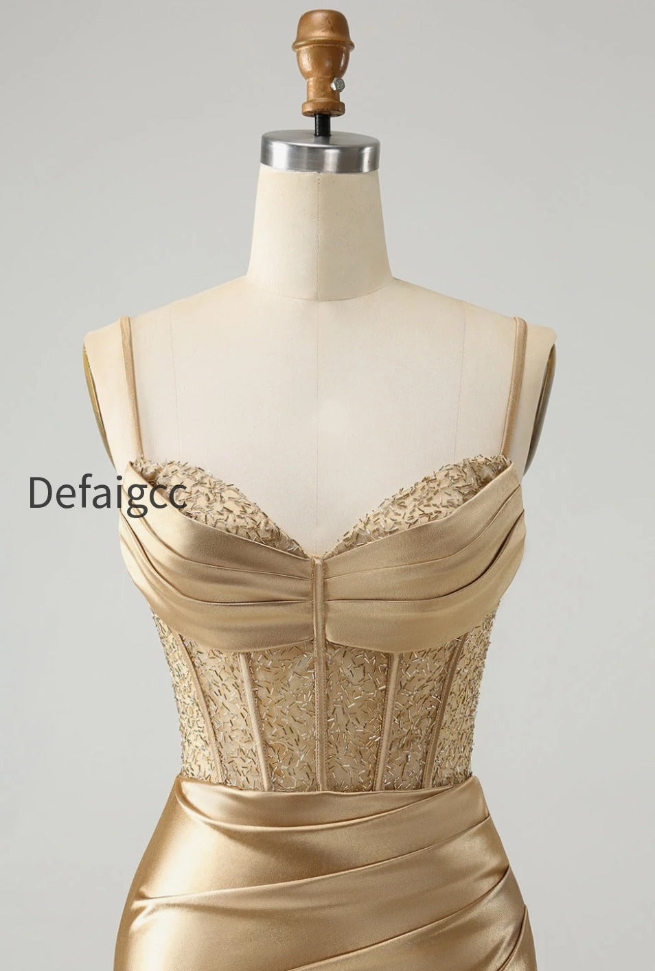 golden-spaghetti-straps-bodycon-corset-satin-homecoming-dress-with-slit