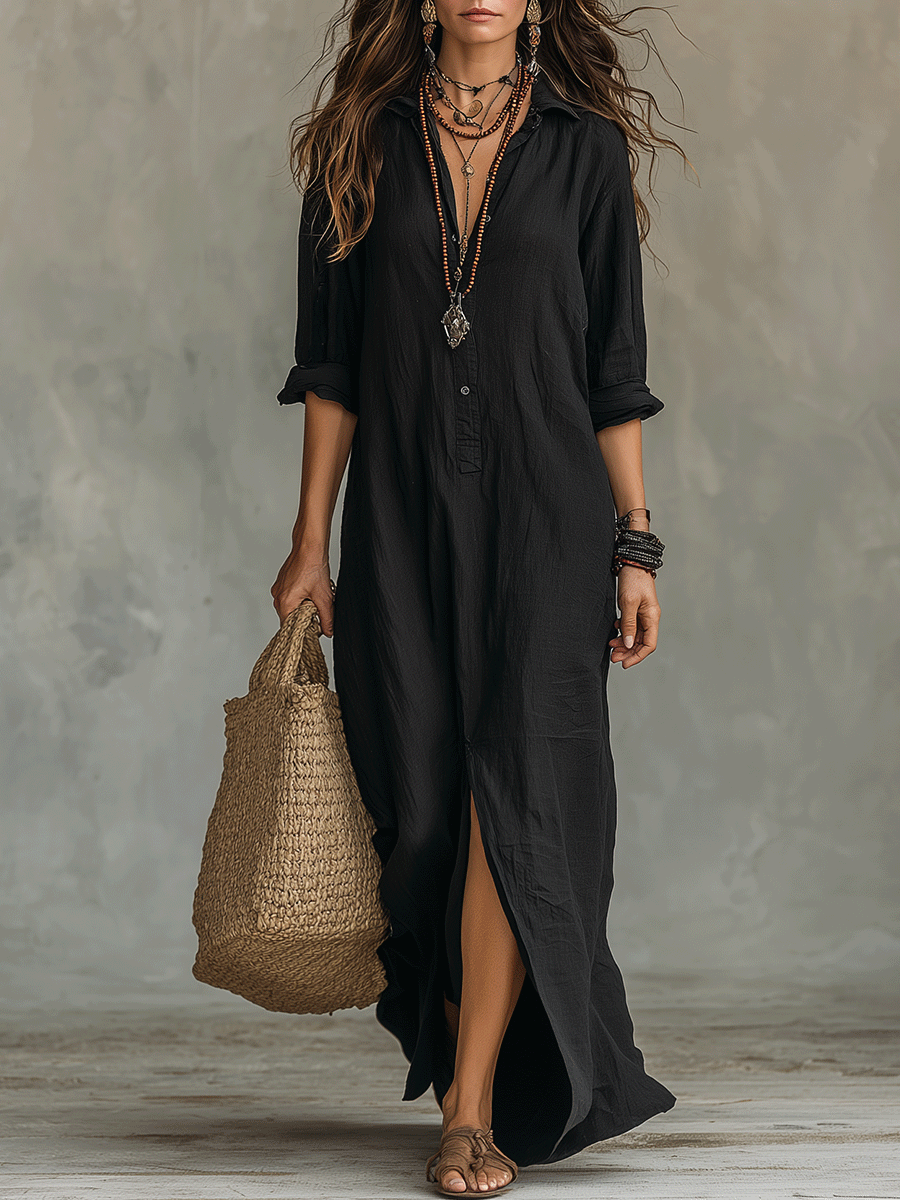 black-button-front-bohemian-shirt-maxi-dress-qwvg