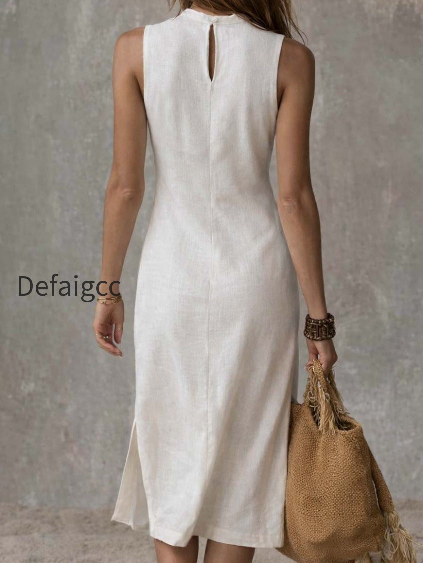 stand-collar-split-hem-cotton-and-linen-midi-dress-4h07