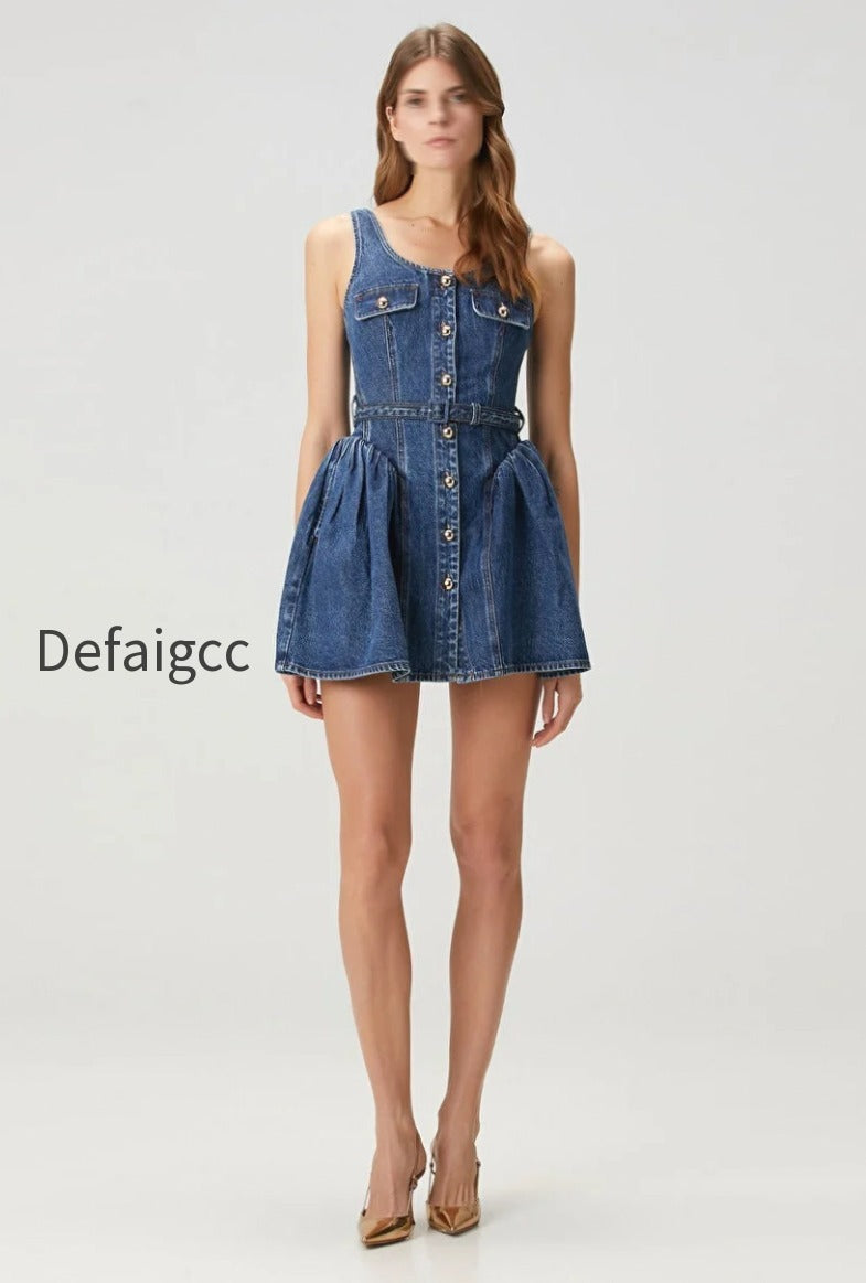 belted-cami-button-front-denim-dress
