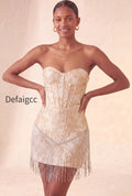 champagne-jacquard-tight-short-corset-homecoming-dress-with-fringes