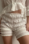 ruffle-textured-elastic-waist-shorts