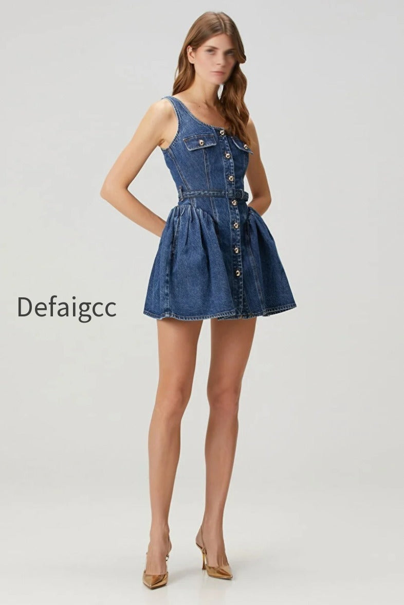 belted-cami-button-front-denim-dress