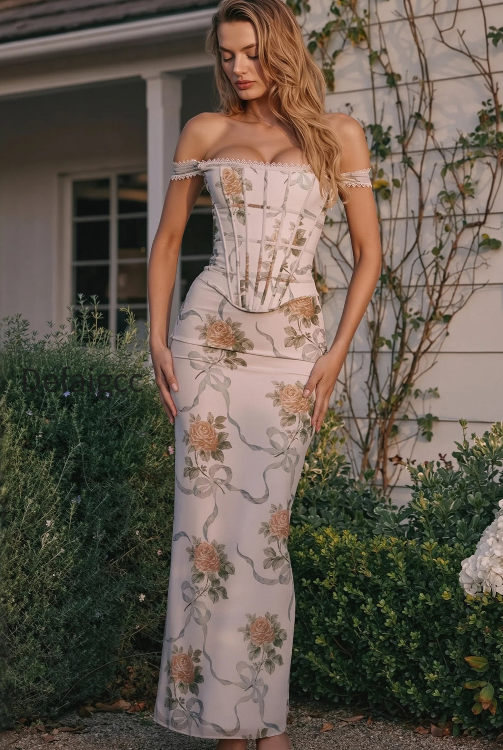 floral-printed-bandeau-bodycon-midi-dress