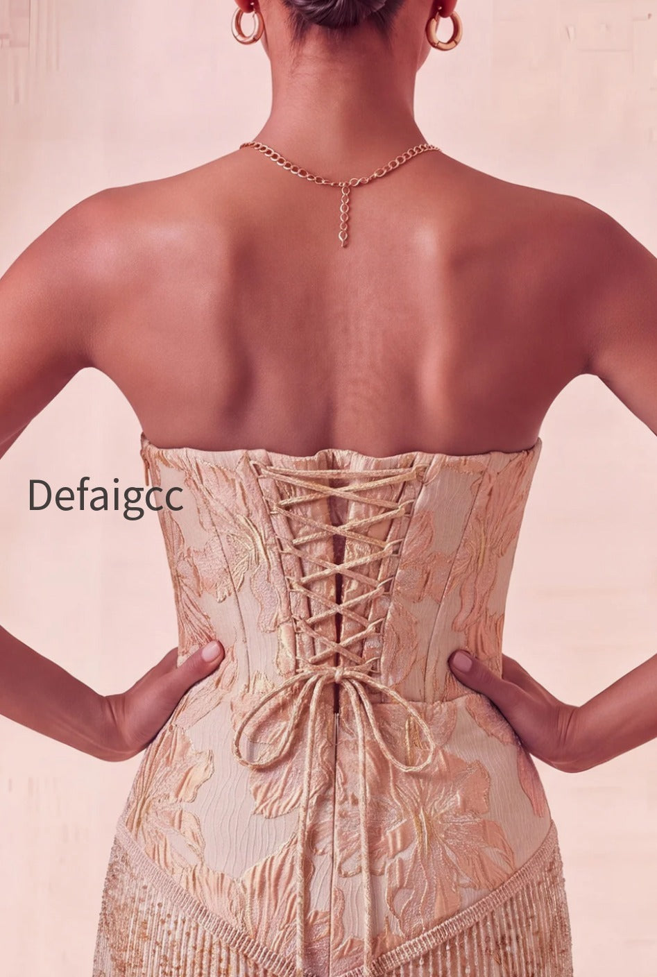 champagne-jacquard-tight-short-corset-homecoming-dress-with-fringes