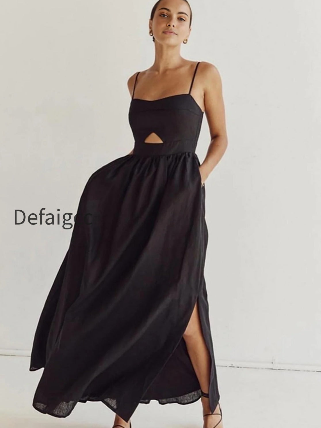 cotton-sleeveless-pockets-cutout-long-dress