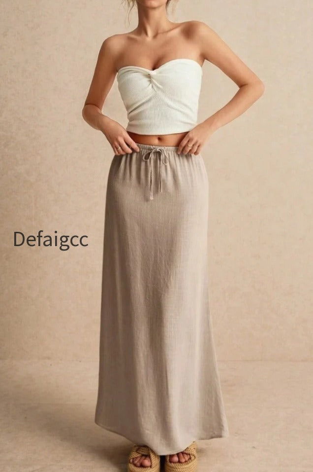 solid-drawstring-maxi-skirt