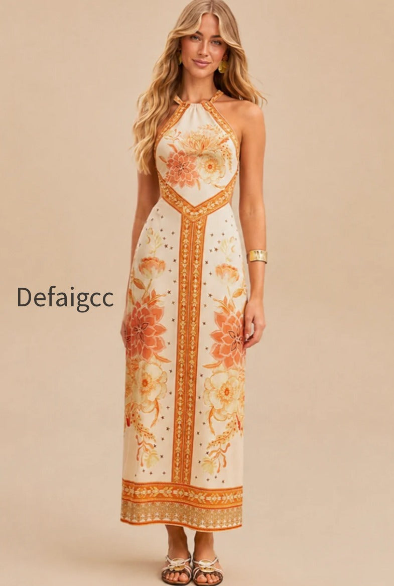royal-print-waist-maxi-boho-dress