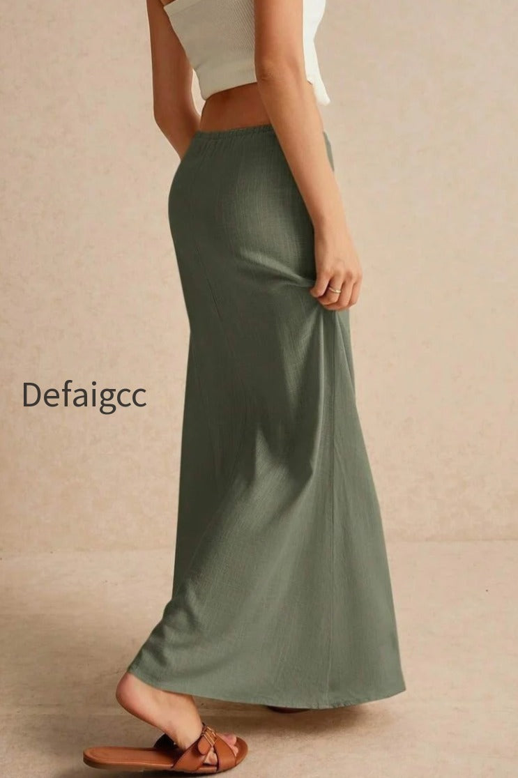 solid-drawstring-maxi-skirt