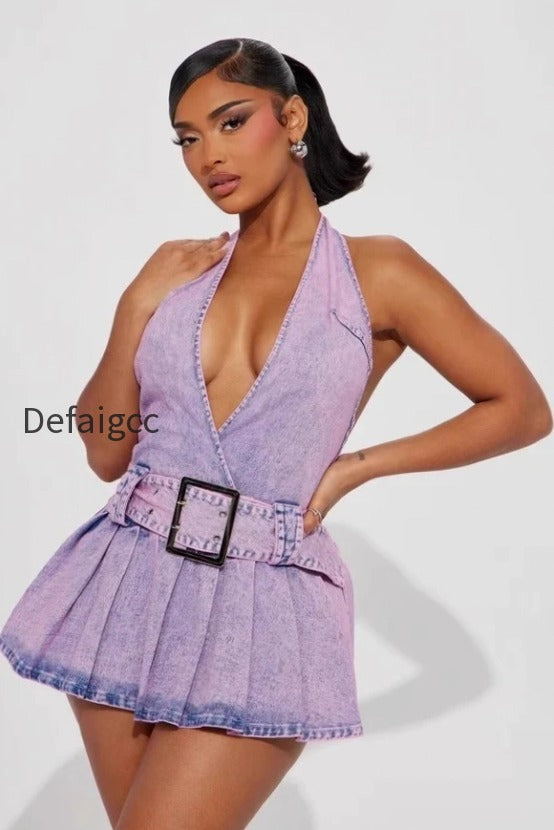washed-deep-v-neck-denim-dress