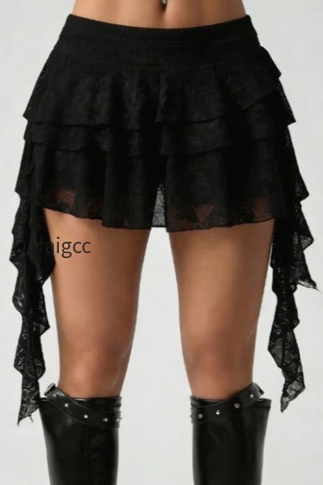 lace-tiered-asymmetric-mini-skirt