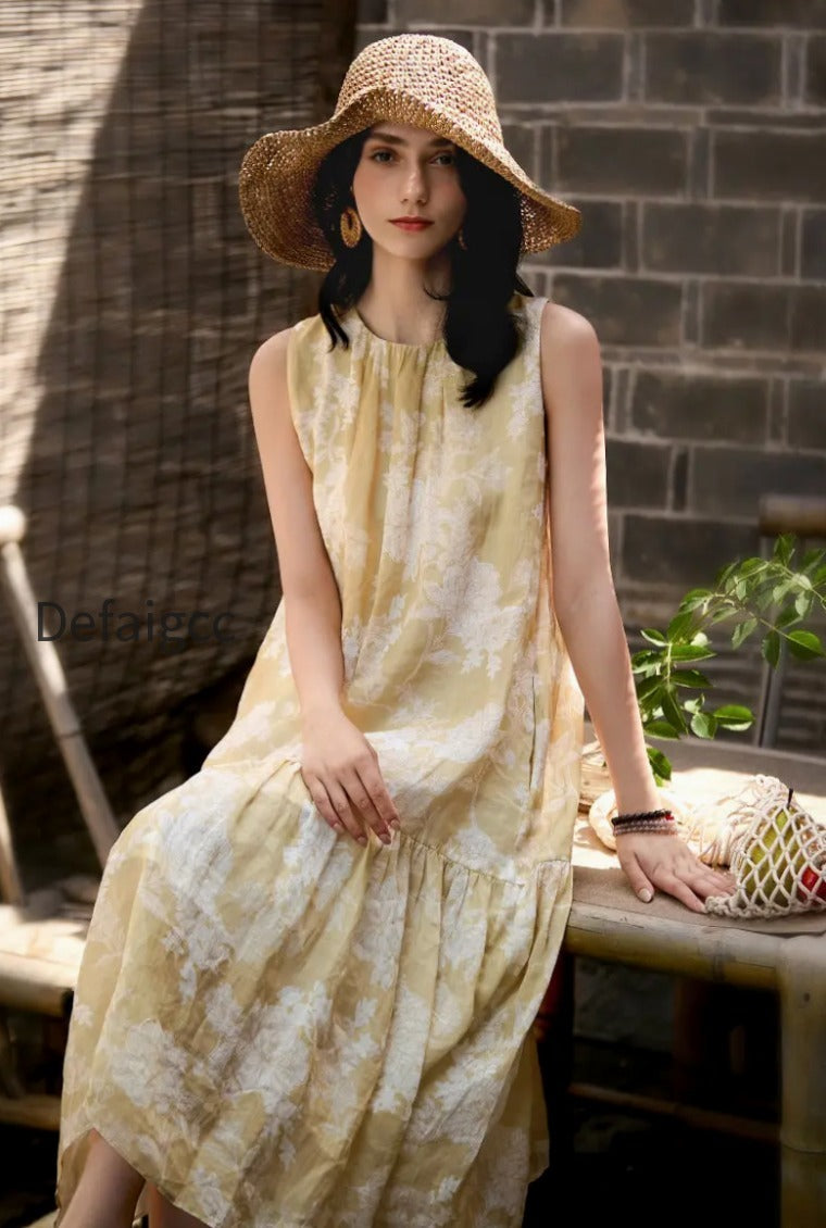 ramie-floral-tiered-sleeveless-trapeze-midi-dress