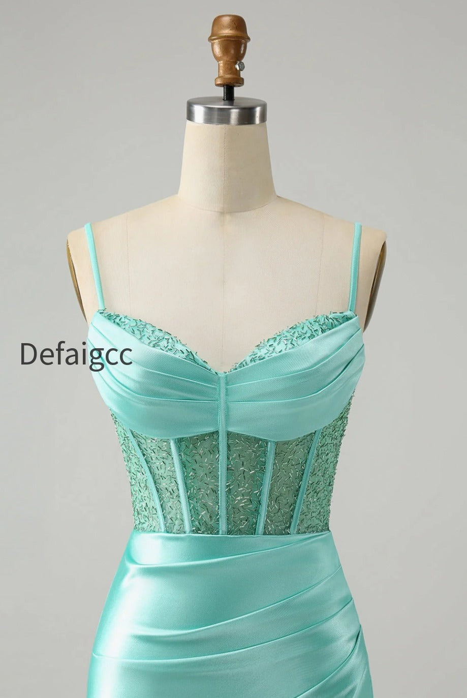 golden-spaghetti-straps-bodycon-corset-satin-homecoming-dress-with-slit