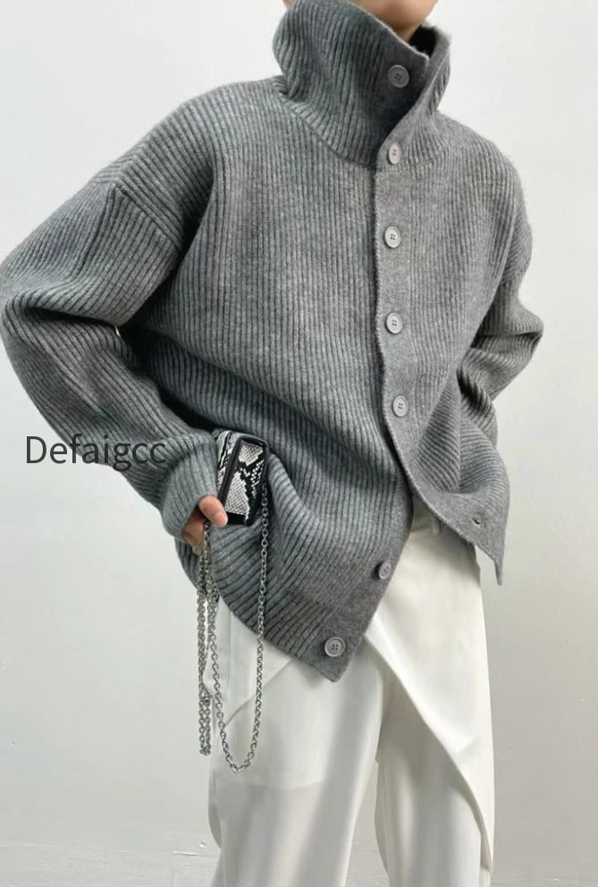 ribbed-single-breasted-cardigan
