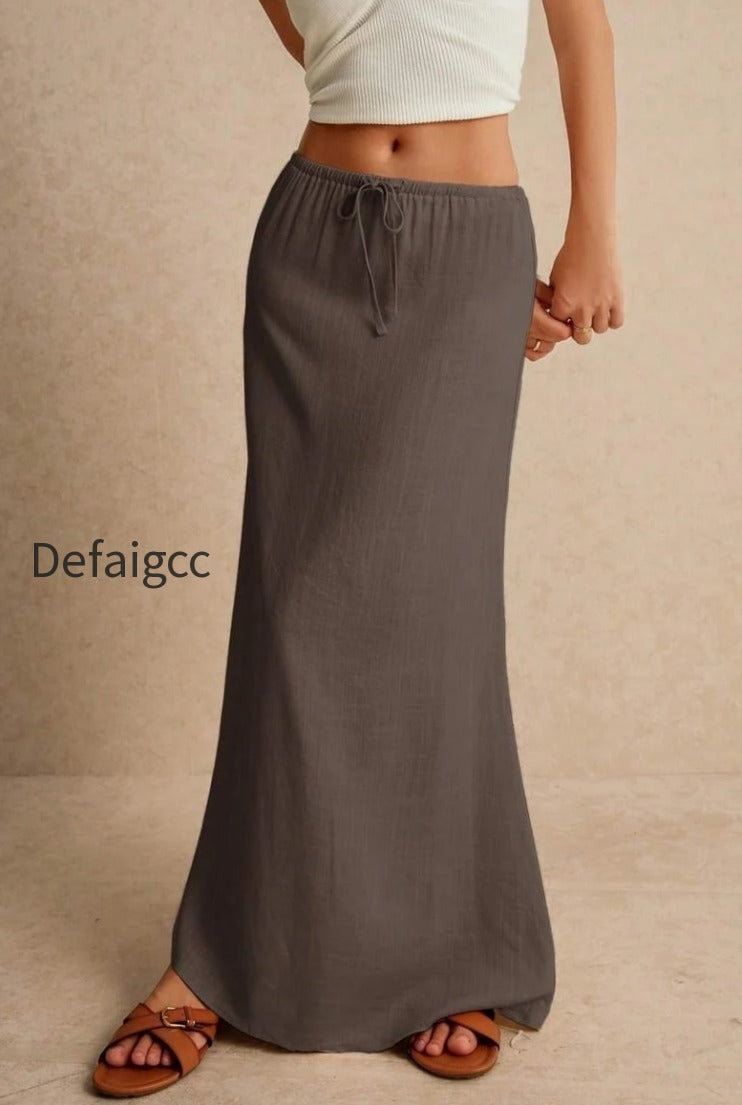 solid-drawstring-maxi-skirt