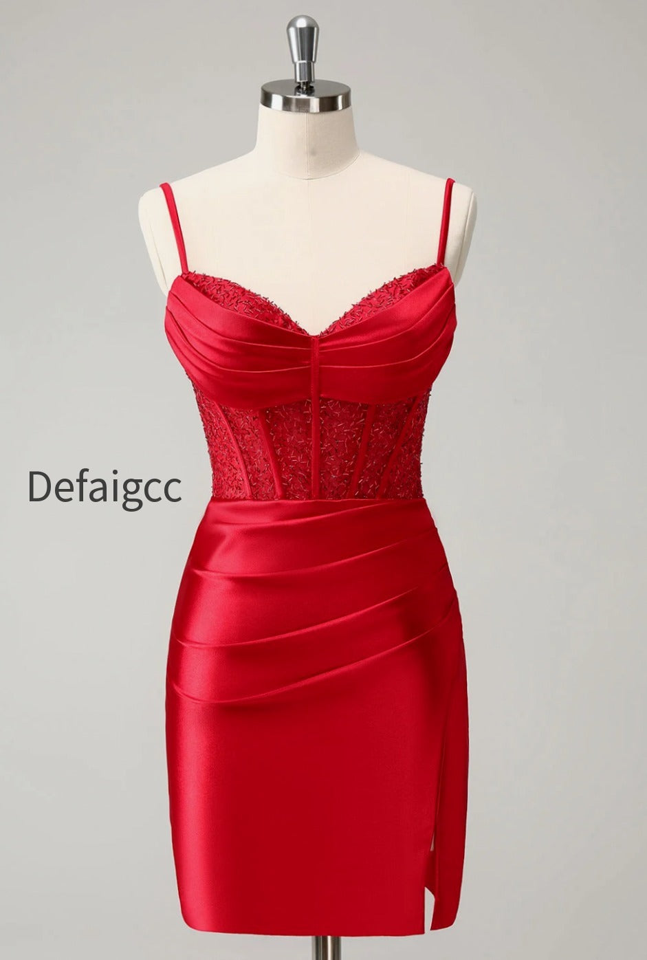 golden-spaghetti-straps-bodycon-corset-satin-homecoming-dress-with-slit