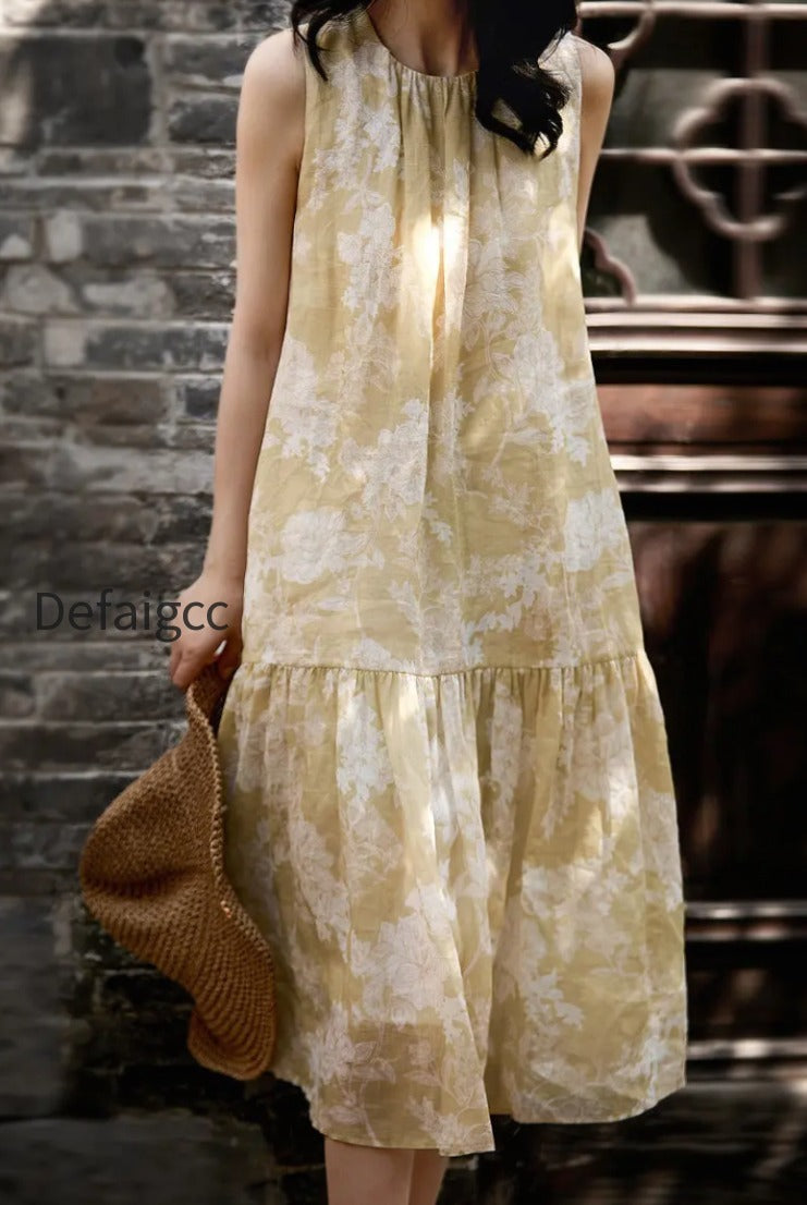 ramie-floral-tiered-sleeveless-trapeze-midi-dress