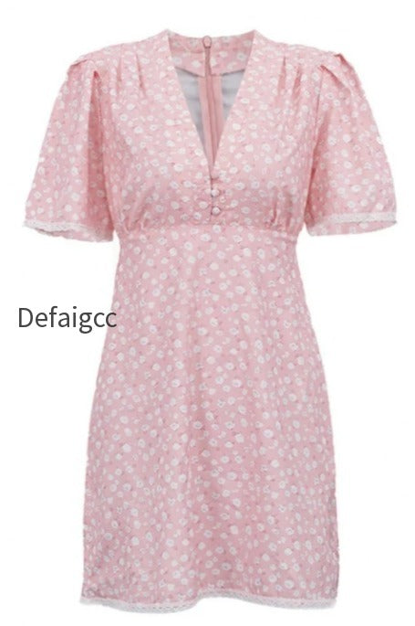 floral-v-neck-tea-length-a-line-mini-dress