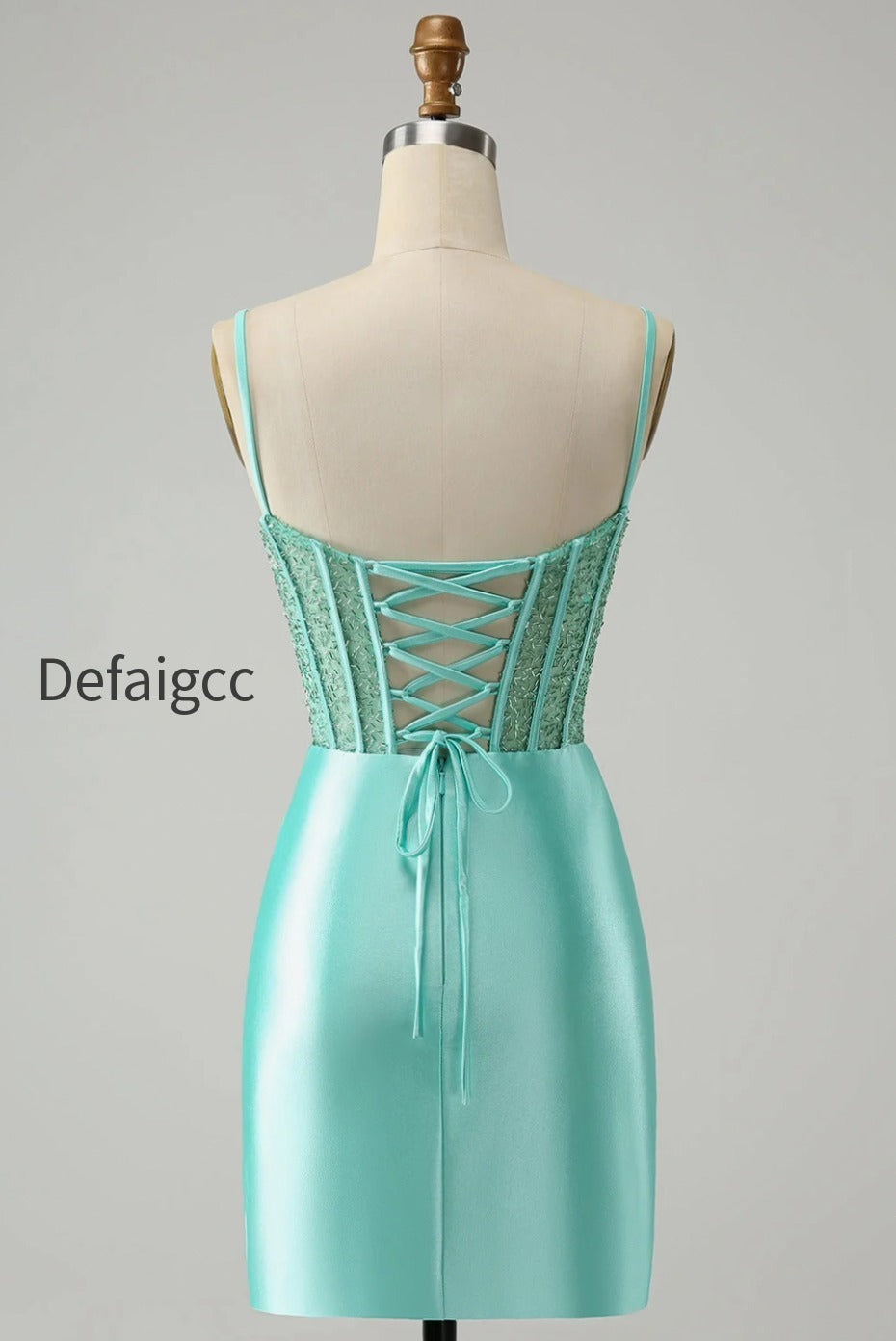 golden-spaghetti-straps-bodycon-corset-satin-homecoming-dress-with-slit