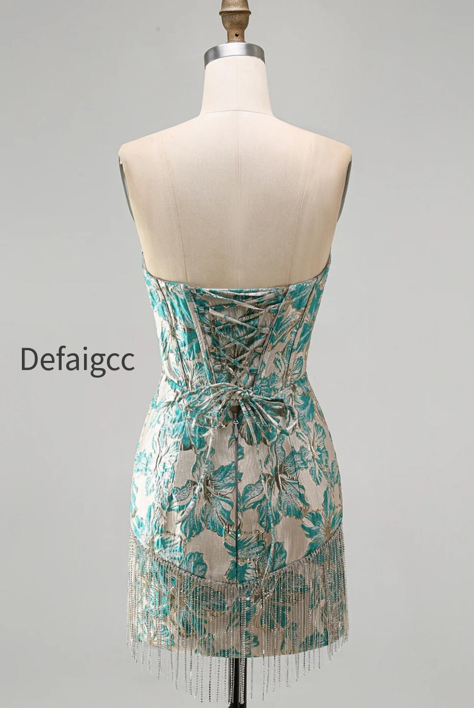 champagne-jacquard-tight-short-corset-homecoming-dress-with-fringes