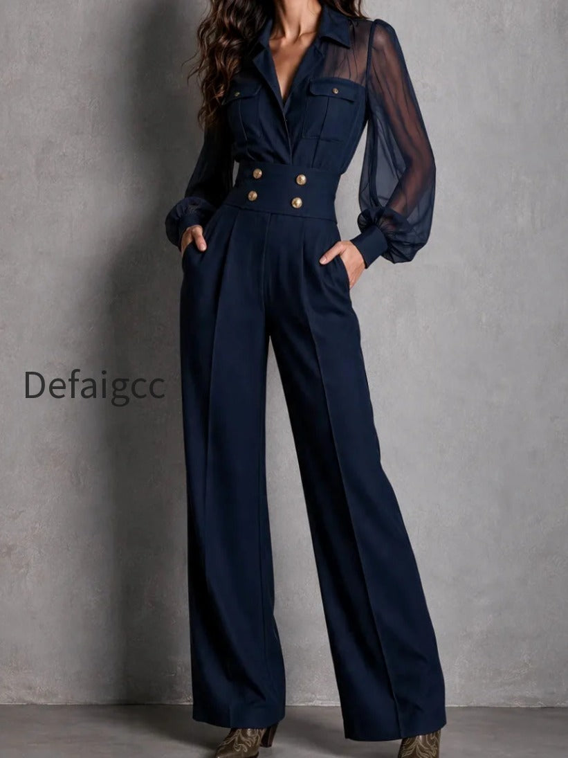 elegant-navy-sheer-long-sleeve-high-waist-jumpsuit-with-wide-leg
