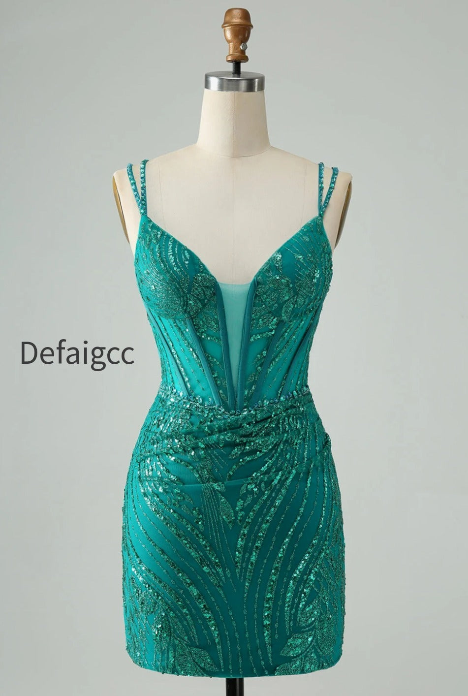sparkly-dark-green-bodycon-corset-short-homecoming-dress-with-sequins