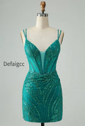 sparkly-dark-green-bodycon-corset-short-homecoming-dress-with-sequins