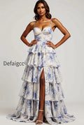 blue-flower-sweetheart-chiffon-tiered-long-prom-dress-with-slit