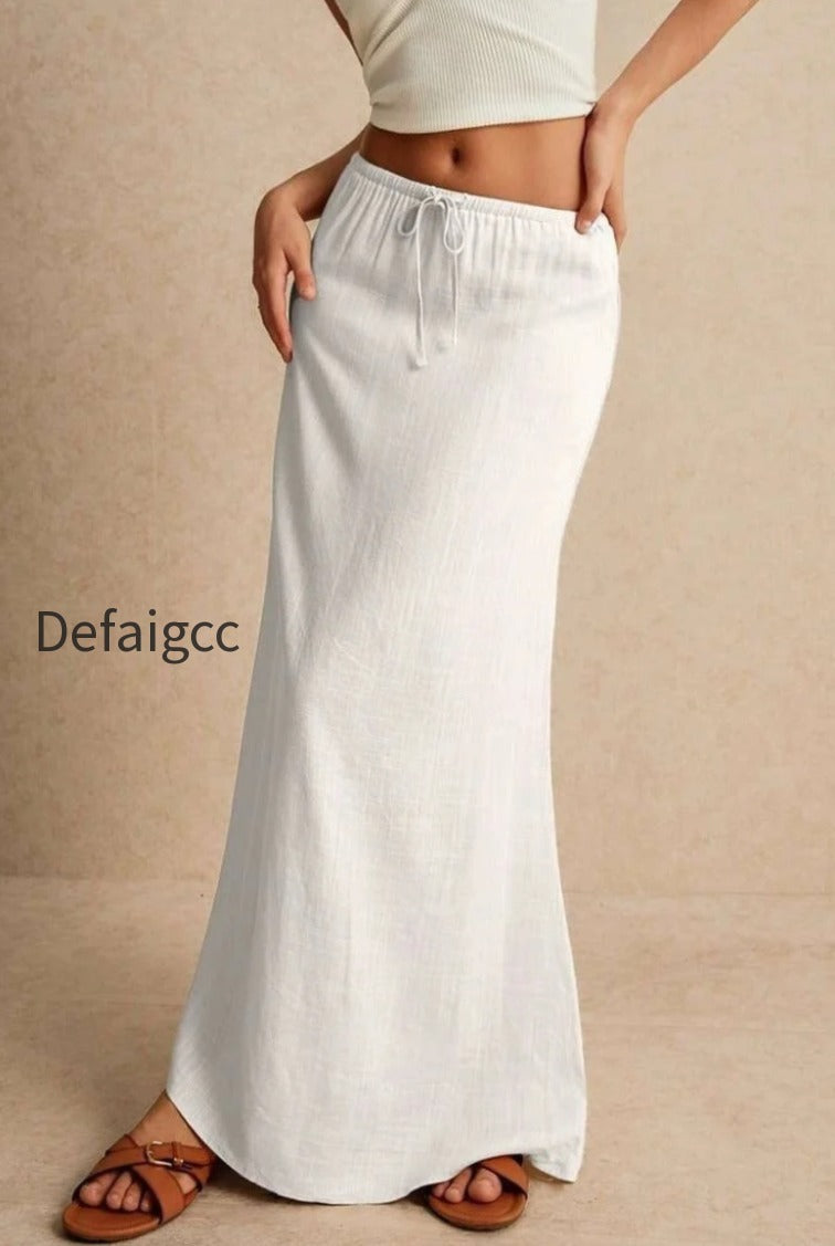 solid-drawstring-maxi-skirt