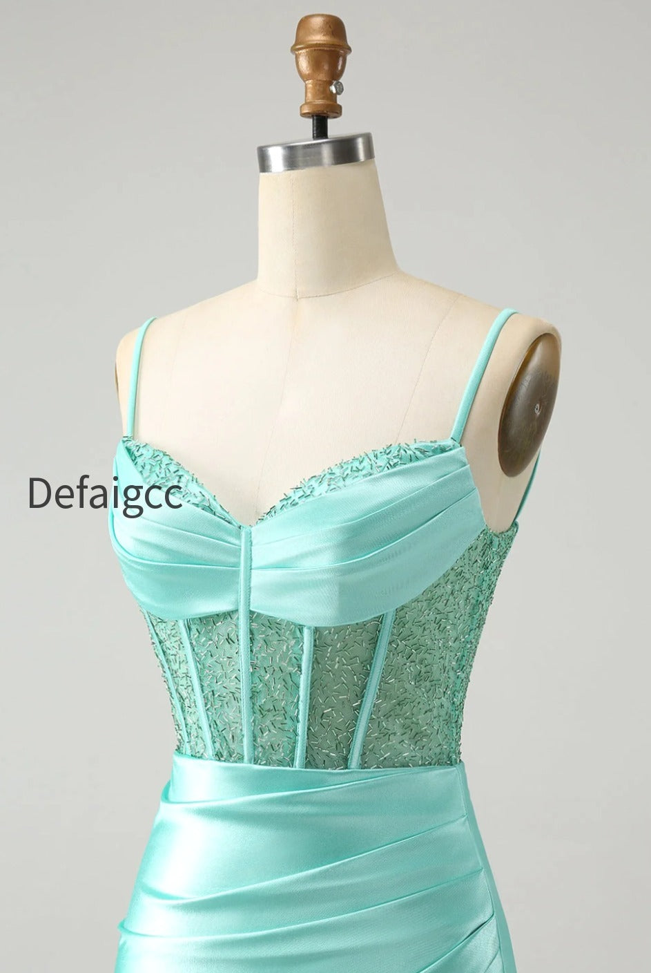 golden-spaghetti-straps-bodycon-corset-satin-homecoming-dress-with-slit