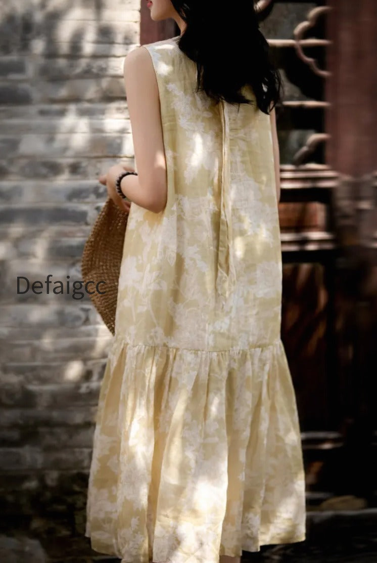 ramie-floral-tiered-sleeveless-trapeze-midi-dress