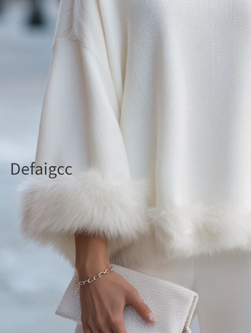 elegant-faux-fur-trimmed-knit-sweater