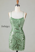 green-spaghetti-straps-tight-glitter-homecoming-dress-with-beaded