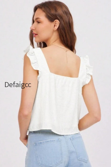 ruched-flutter-sleeve-loose-blouse