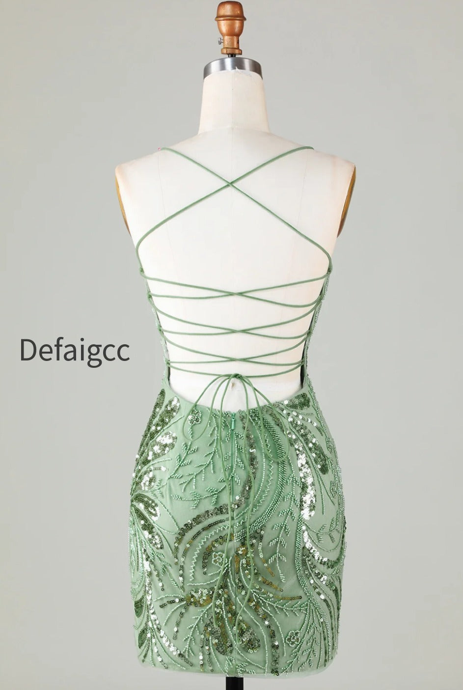green-spaghetti-straps-tight-glitter-homecoming-dress-with-beaded